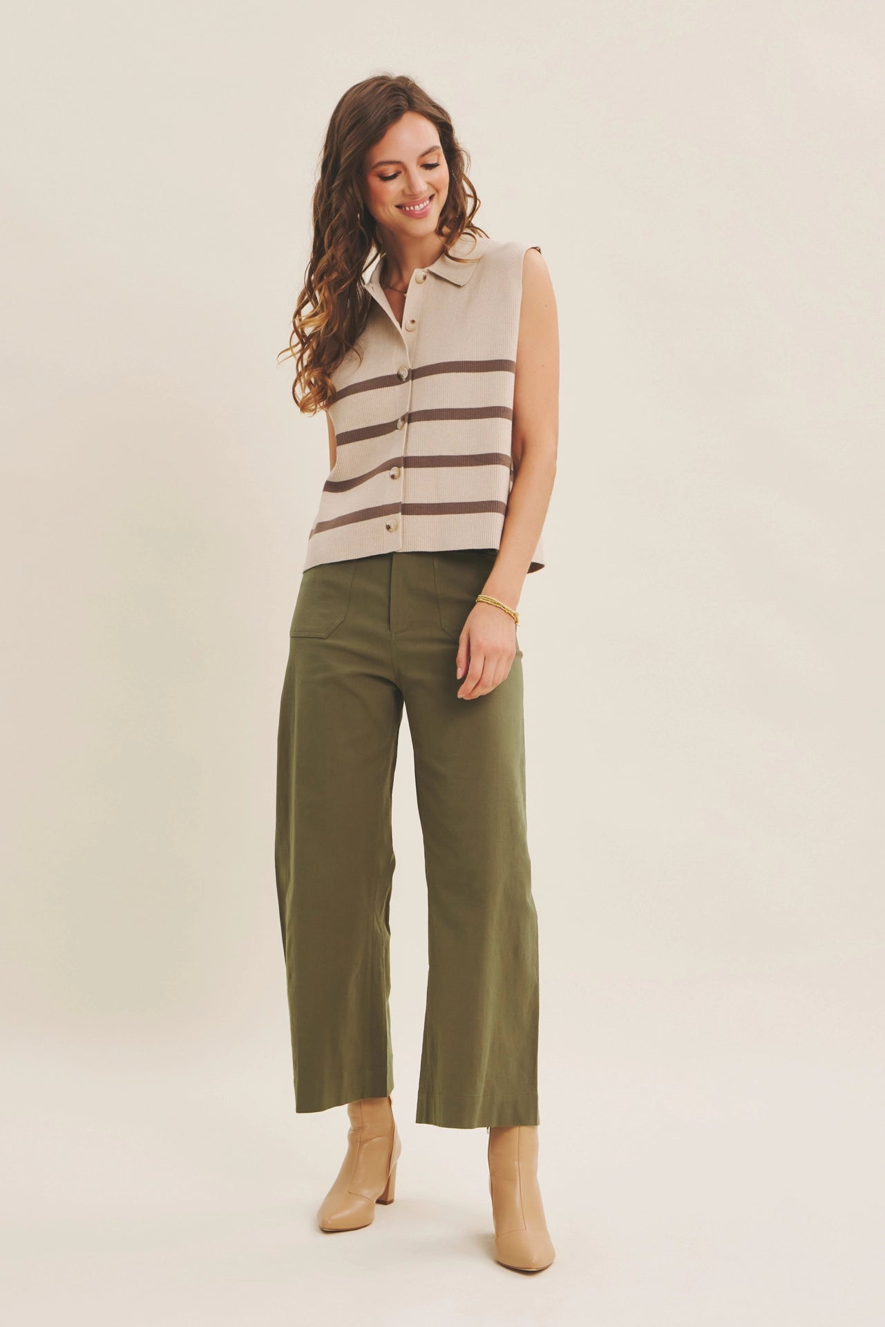 Katie Cotton Linen Crop Pant