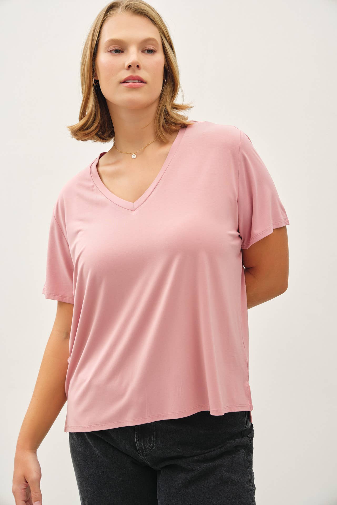 Jessa Flowy V Neck Tee