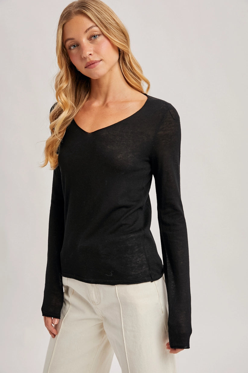 Monica Semi Sheer Knit Top