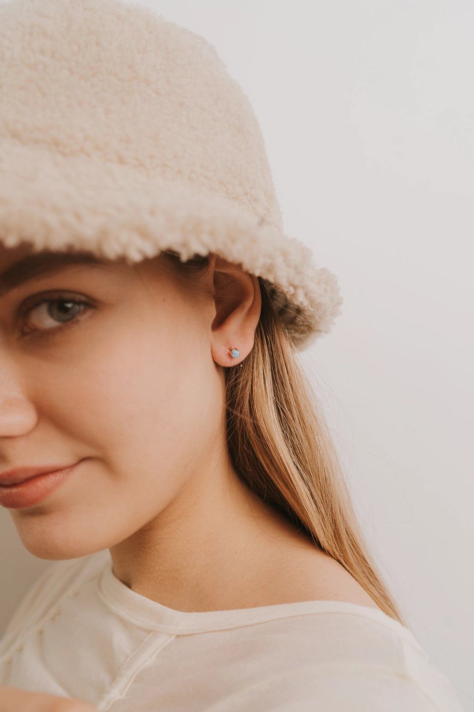 Gemstone Huggie Earrings
