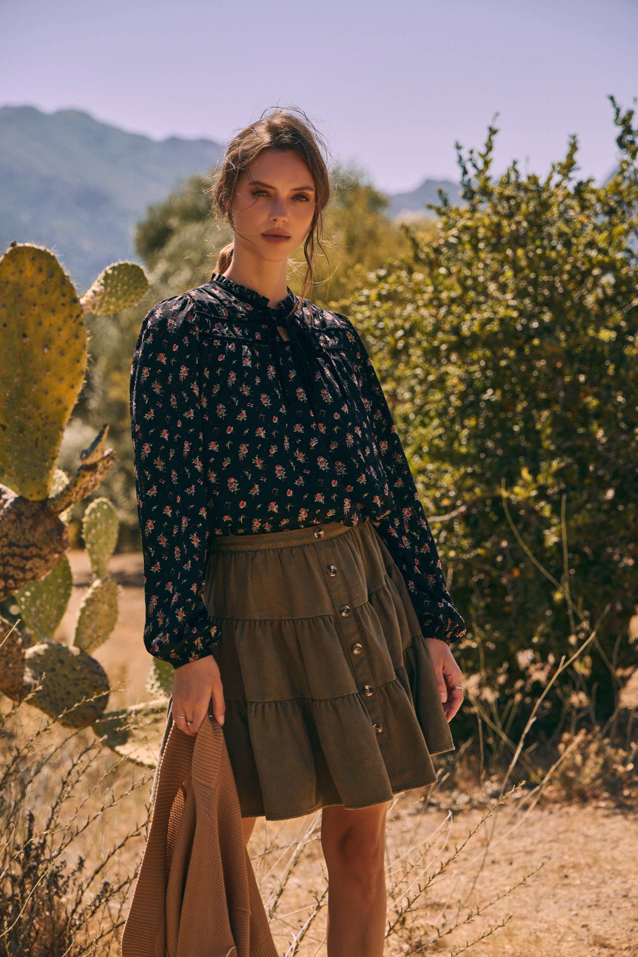 Emmie Washed Ruffle Mini Skirt