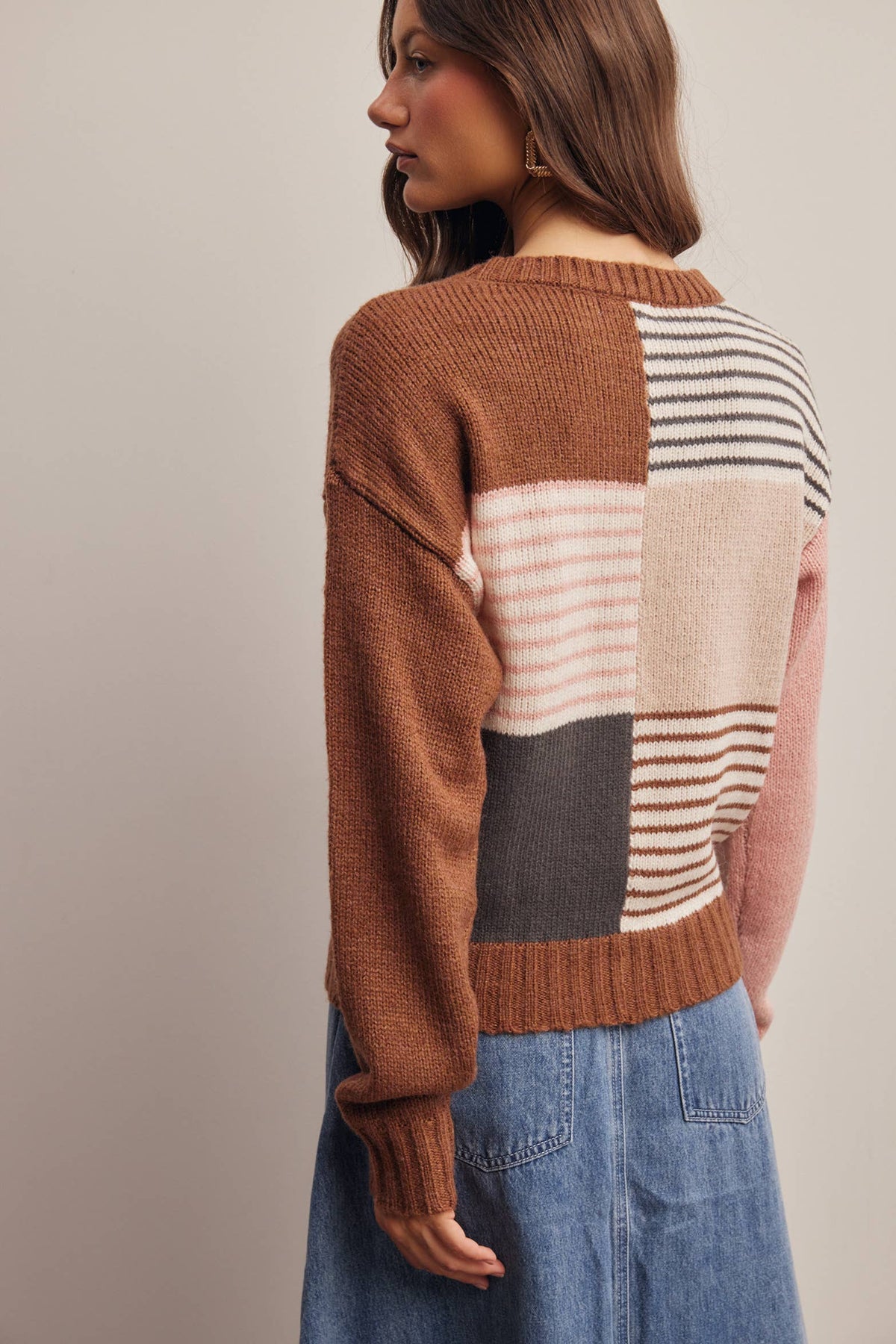 Trina Colorblock Mixed Stripe Sweater