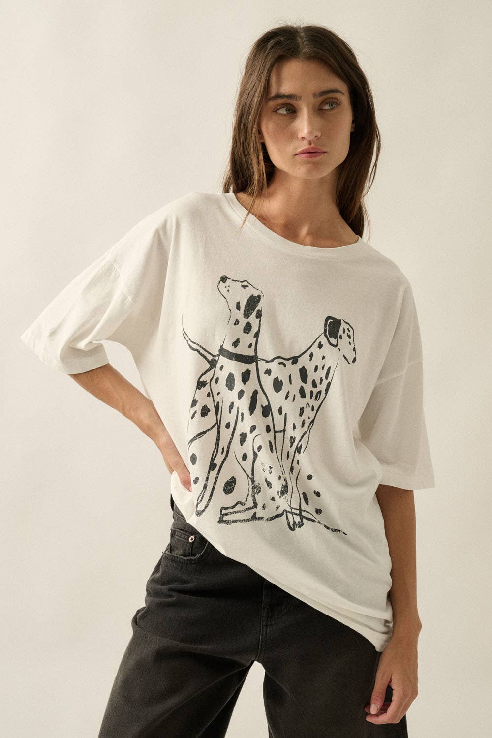 Perdita Dalmation Oversized Graphic Tee