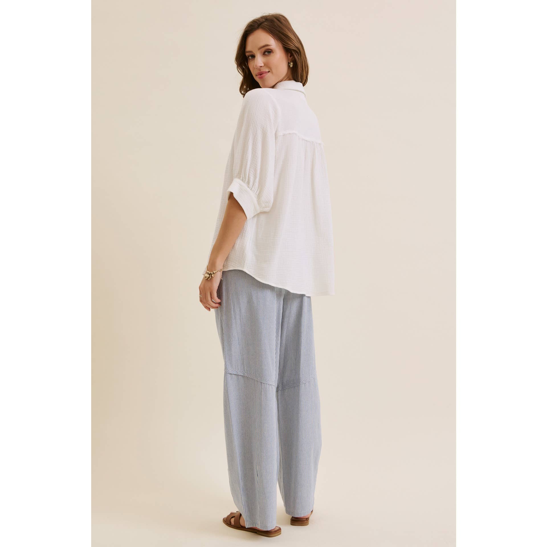 Maya Striped Barrel Pants
