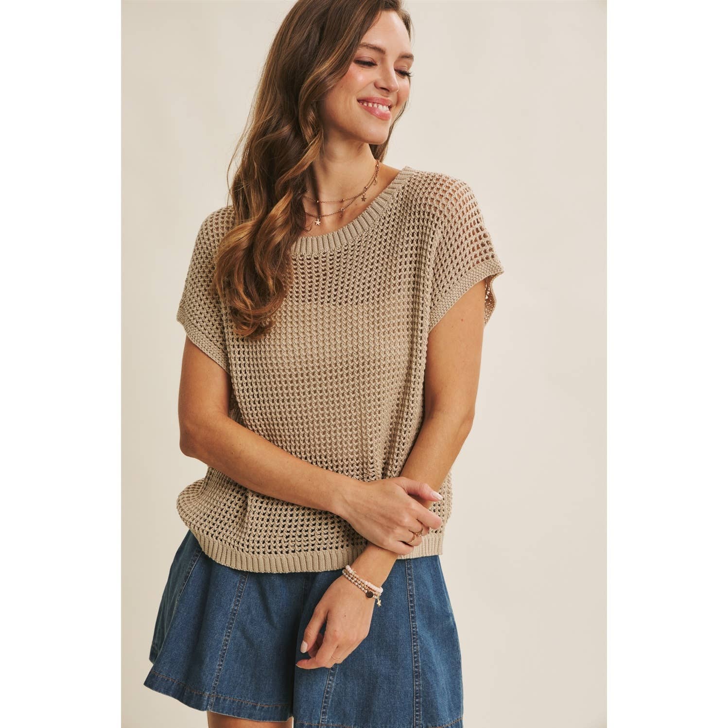 Bailey Fishnet Sweater Tee