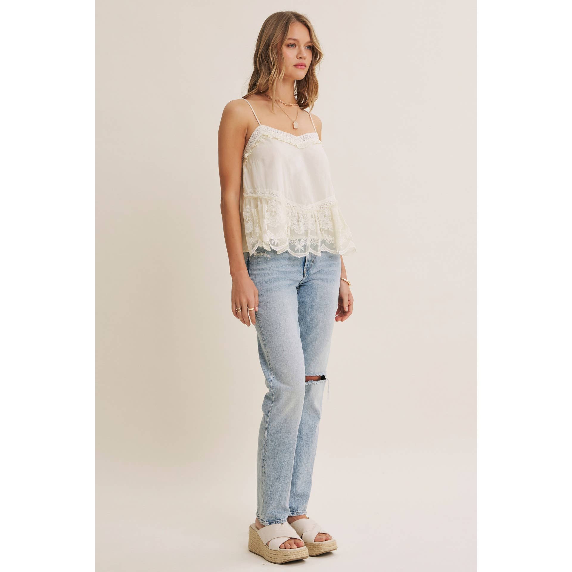 Vanessa Lace Flare Tank