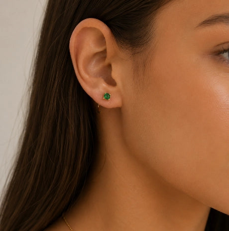 Gemstone Huggie Earrings