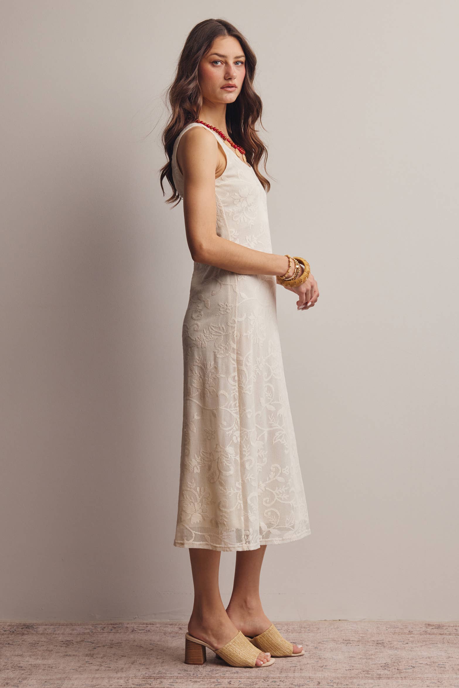 Zara Lace Midi Slip Dress