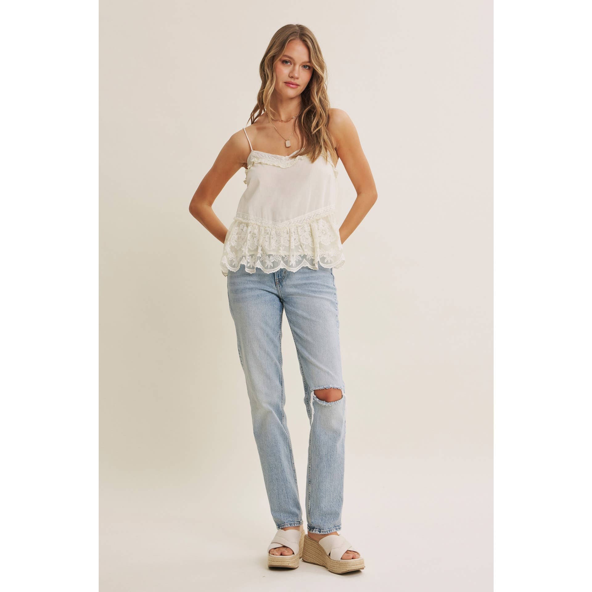 Vanessa Lace Flare Tank