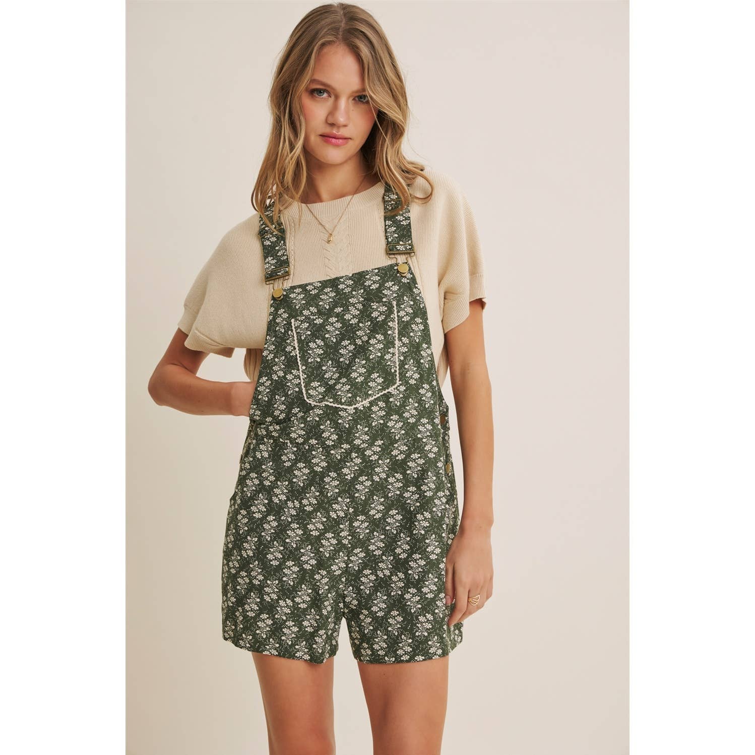 Kimmy Floral Short Overalls