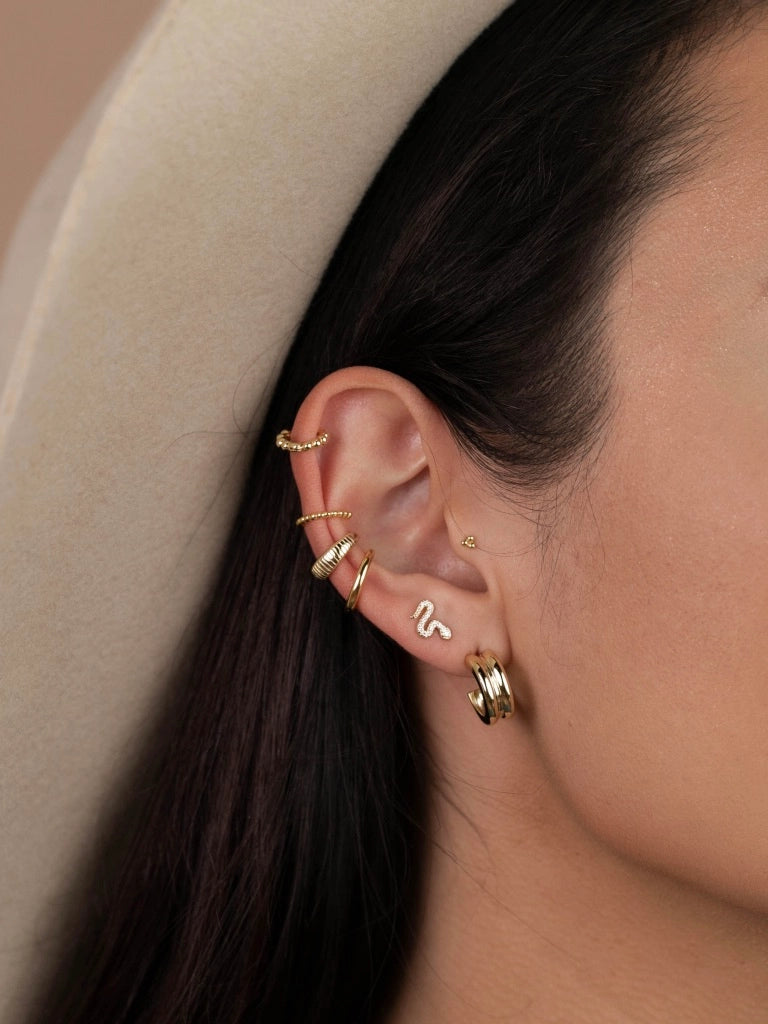 Small Bold Double Hoop Earrings