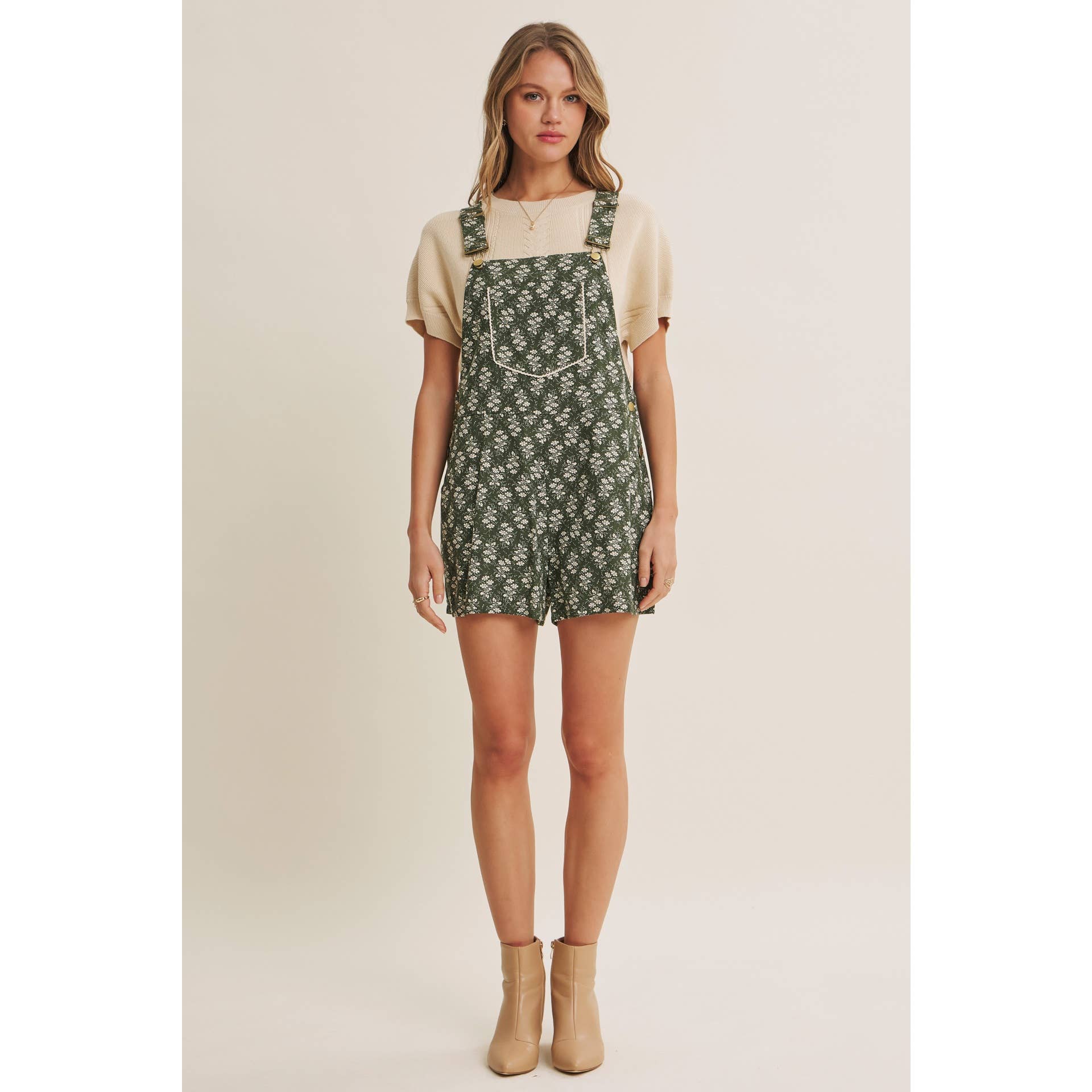 Kimmy Floral Short Overalls