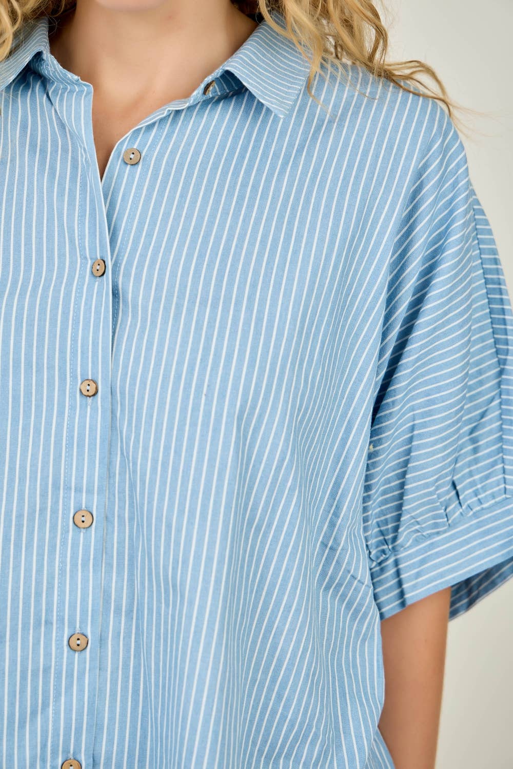 Sasha Pinstripe Button Down Top