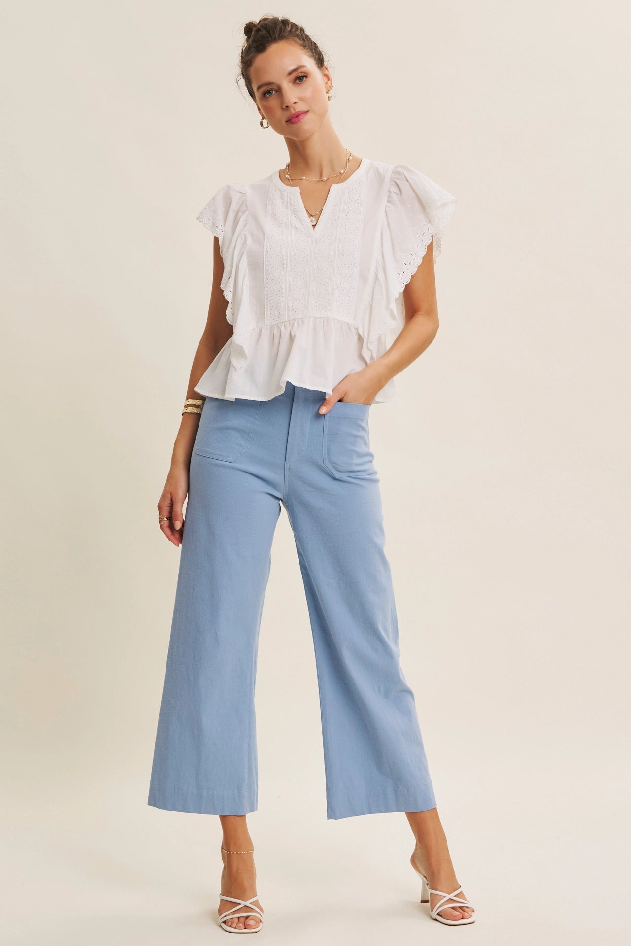 Katie Cotton Linen Crop Pant