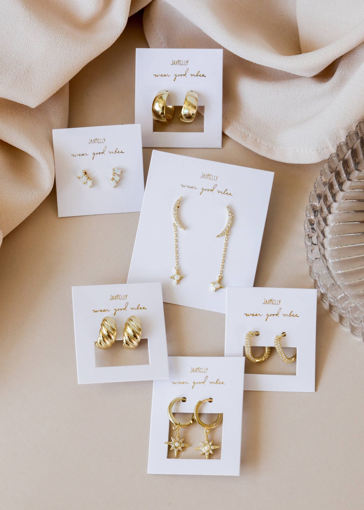 Gold Starburst Mini Hoop Earrings