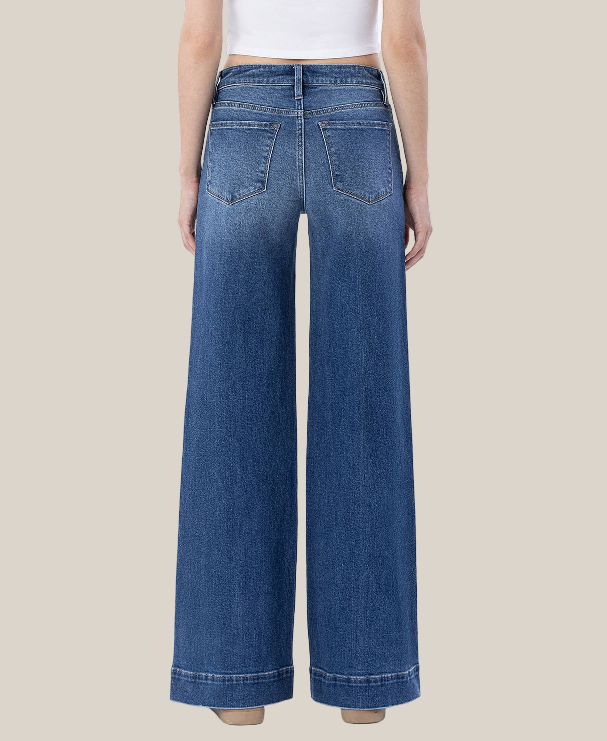 Jackie Seamed Wide Leg Trouser Jean