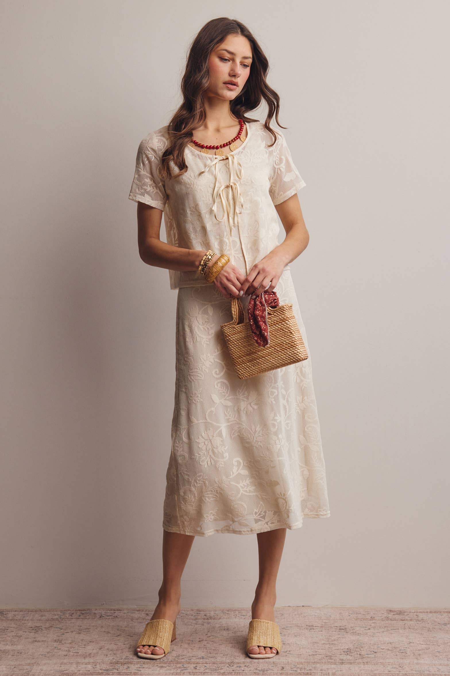 Zara Lace Tie-Front Top