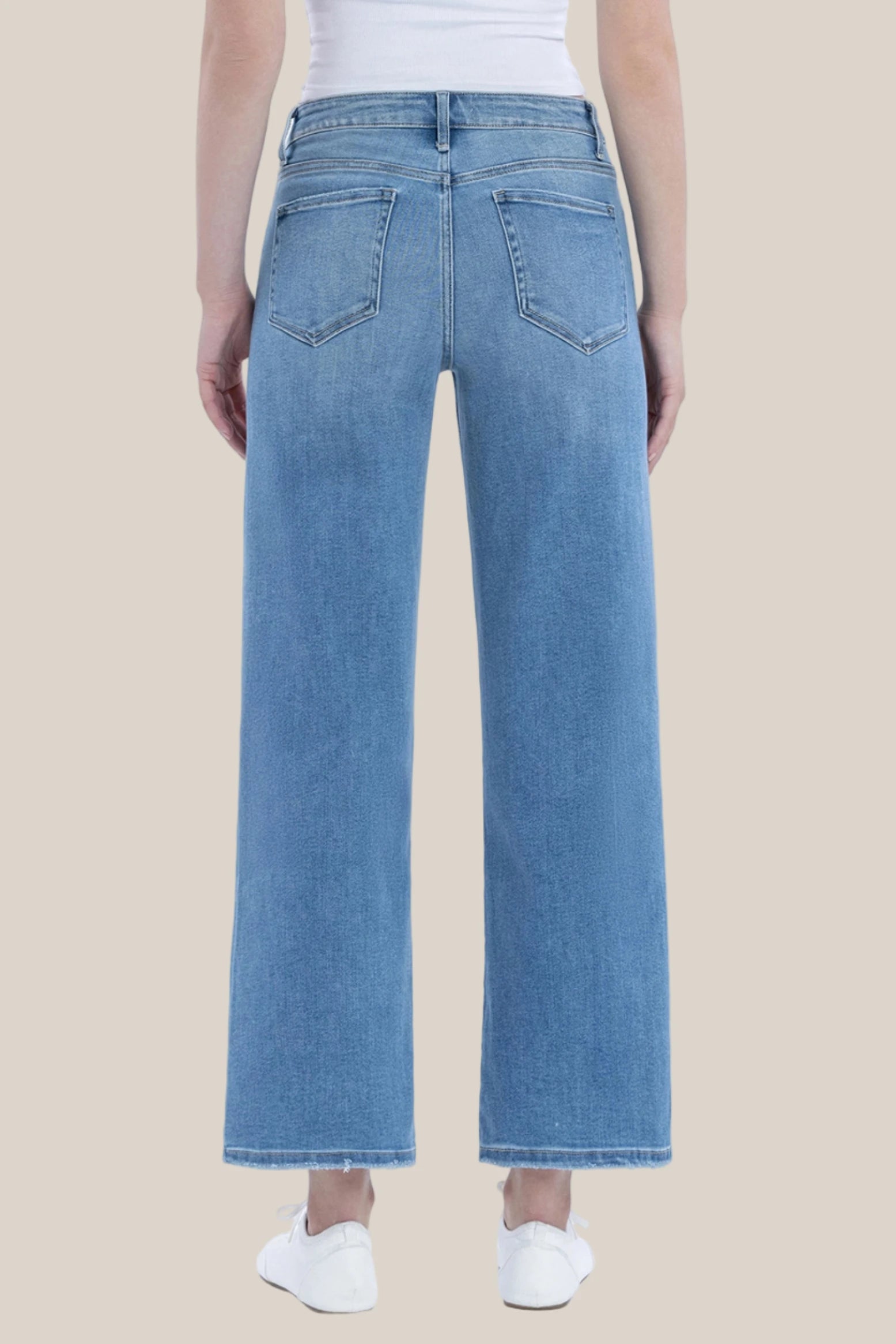 Anna High Rise Cropped Wide Leg Jeans