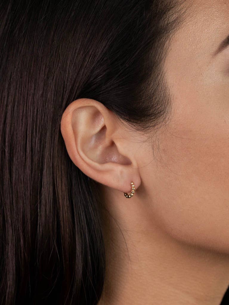Tiny Ball Hoop Earrings