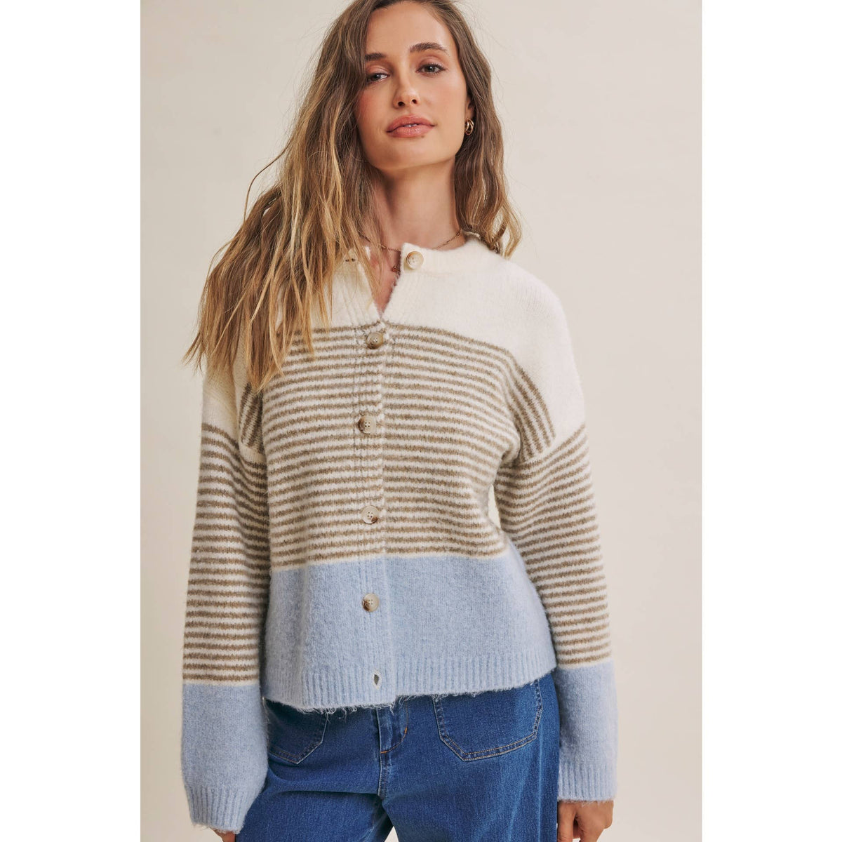 Dakota Striped Colorblock Cardigan