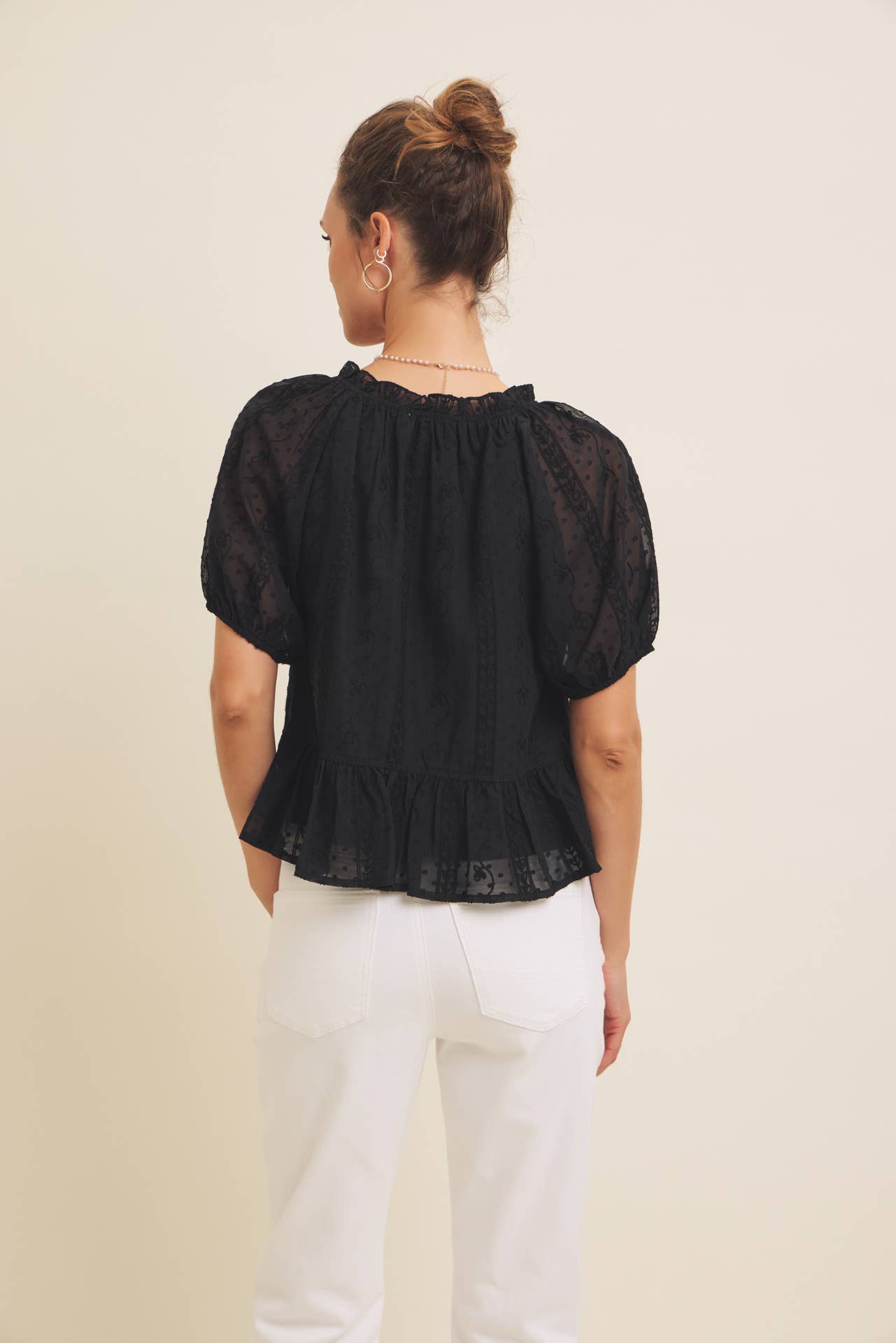 Alicia Embroidered Chiffon Top