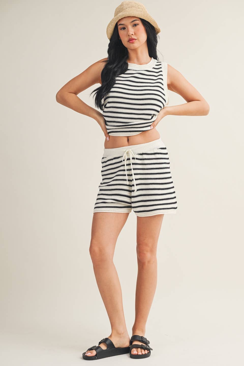 Jasmine Striped Crochet Tank