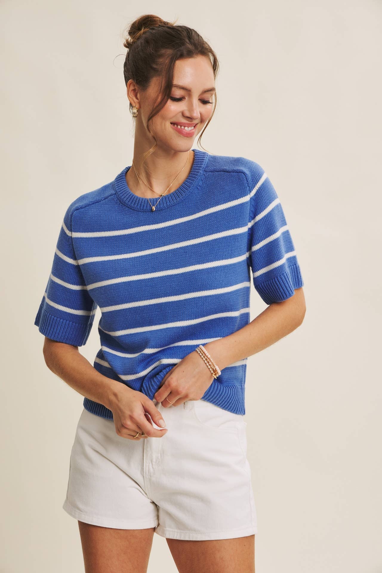 Claudia Striped Sweater Tee