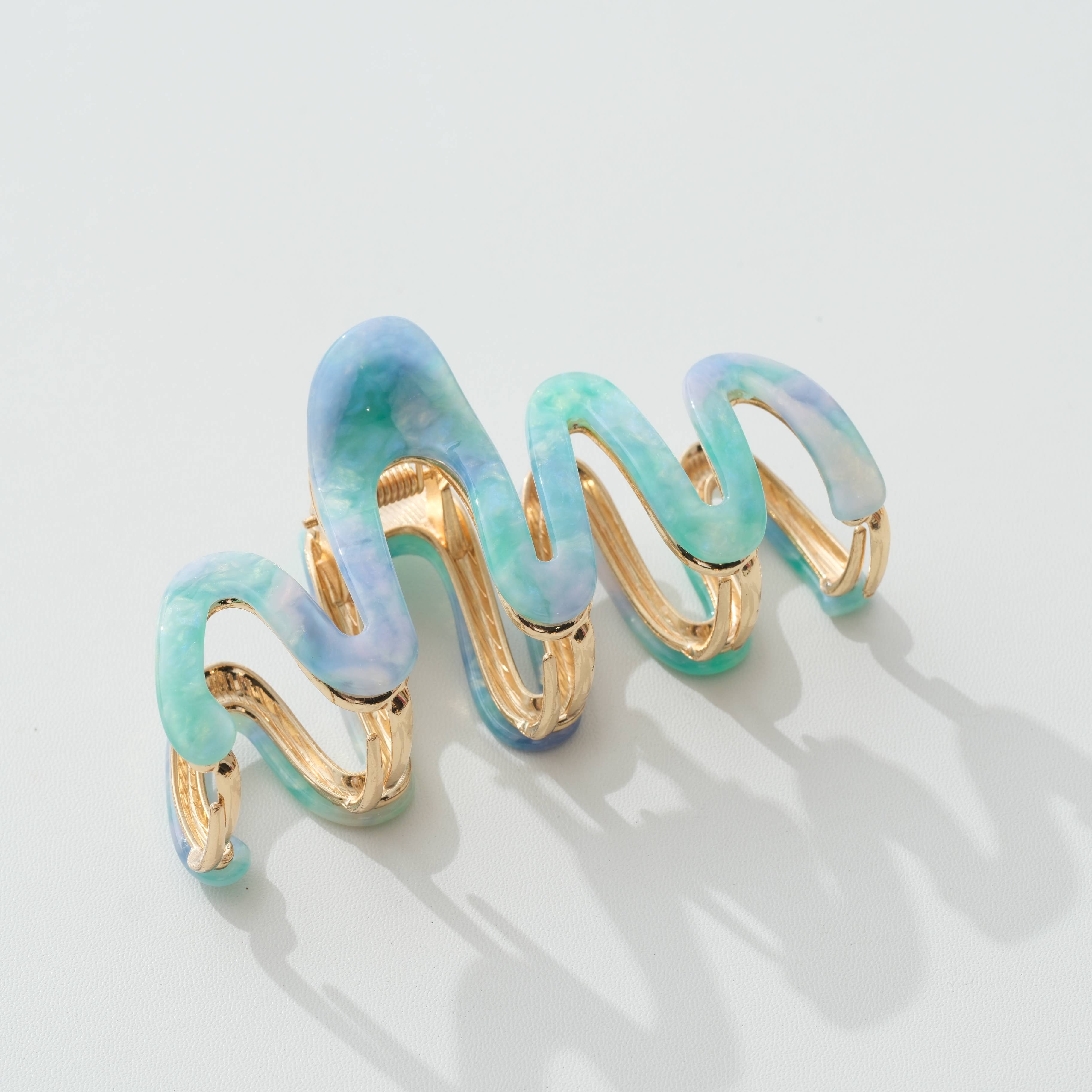 Willow Island Sun Metal Large Squiggle Claw Clip