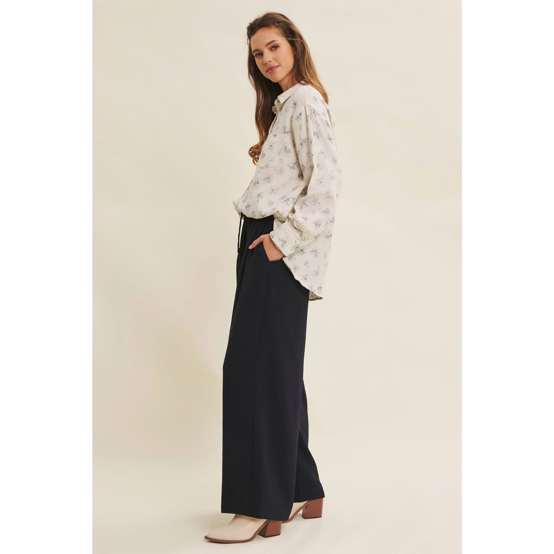 Kendra Floral Gauze Button Down Shirt