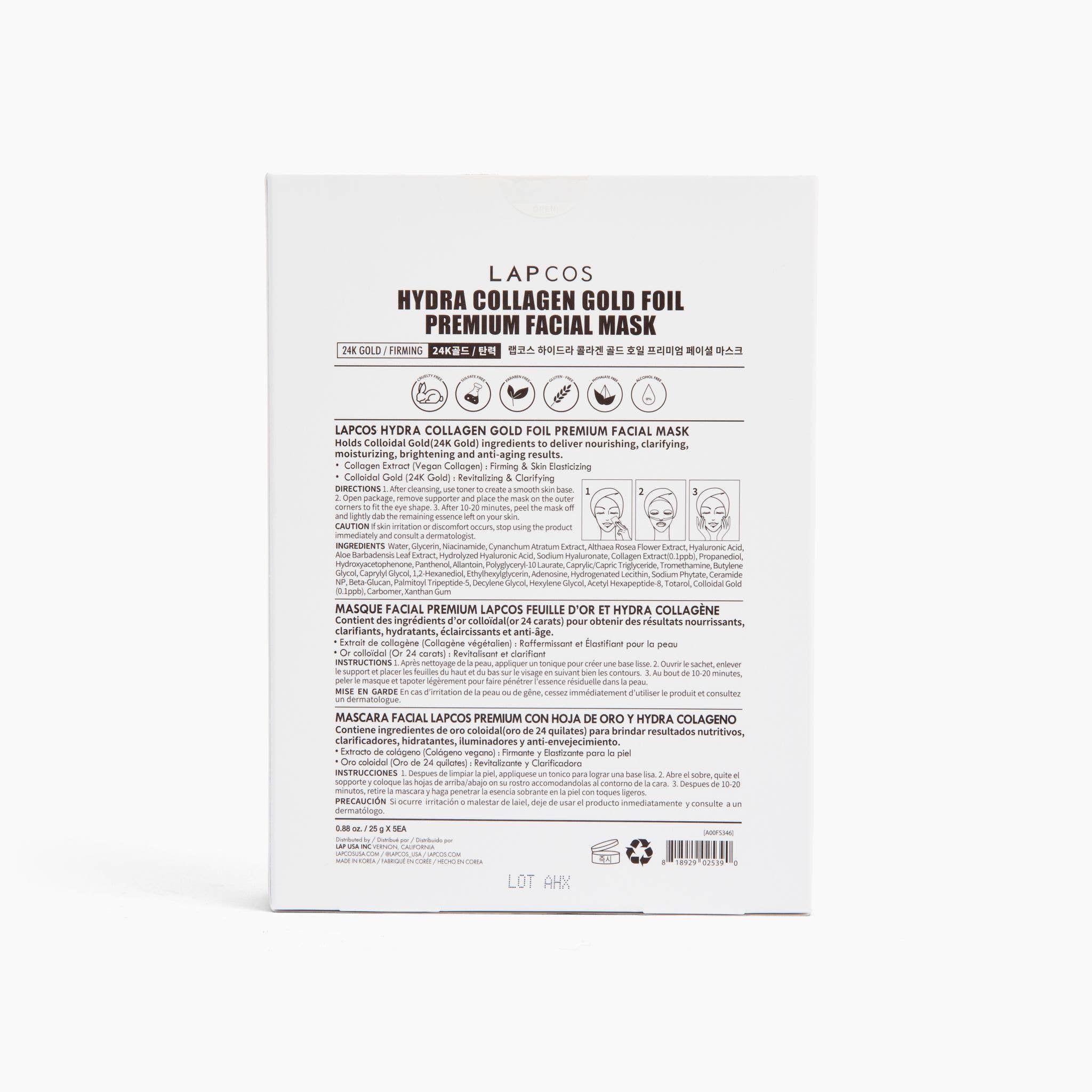 24K Gold Foil Premium Collagen Face Mask