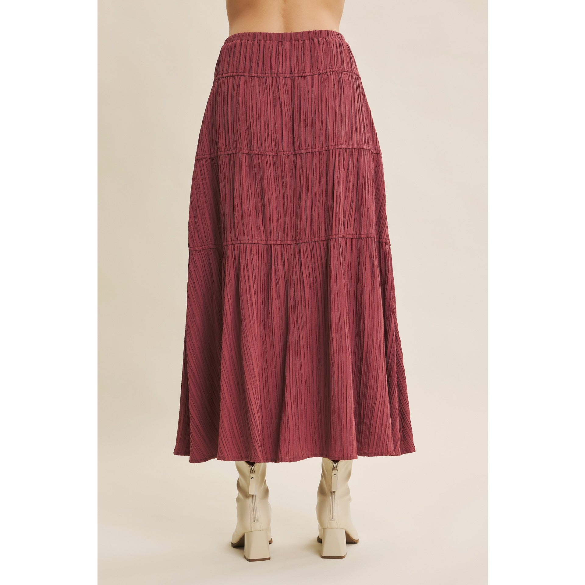 Sarah Pleated Bow Midi Skirt