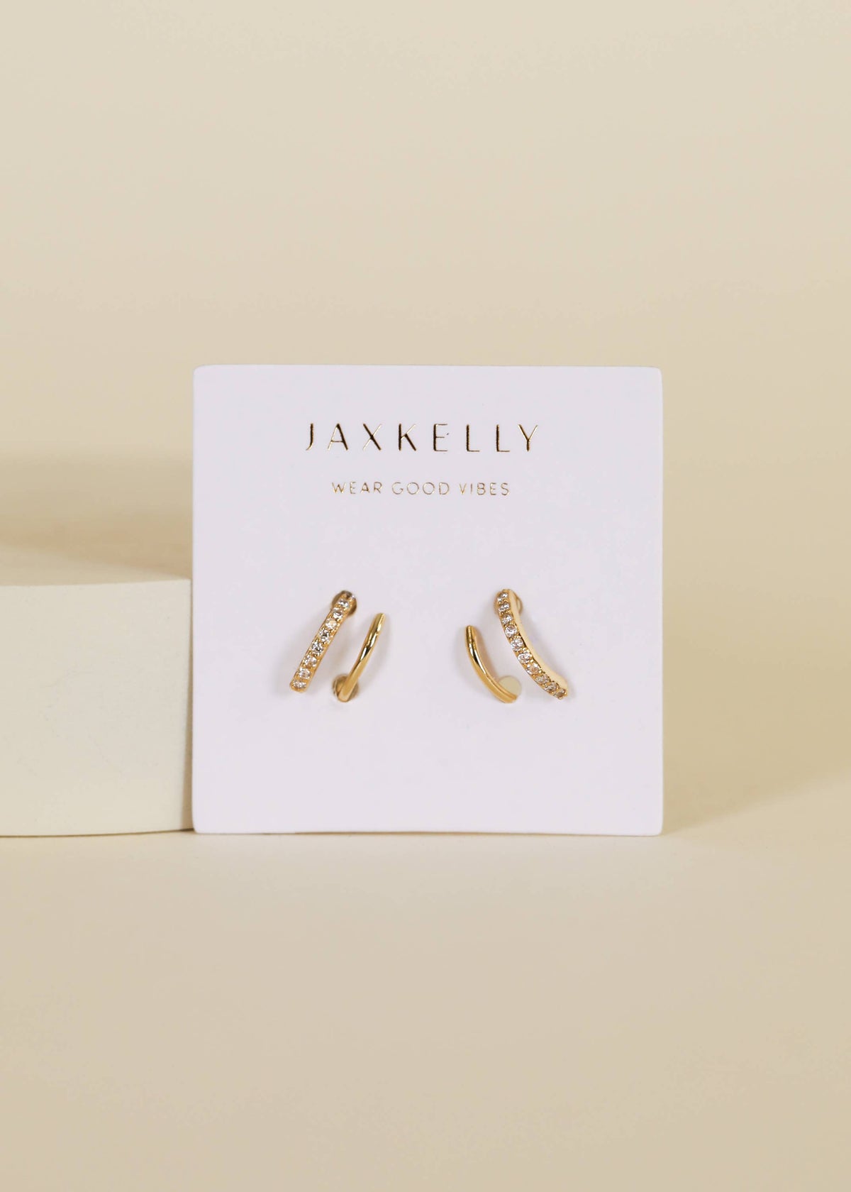 Gold Pave Spiral Earrings