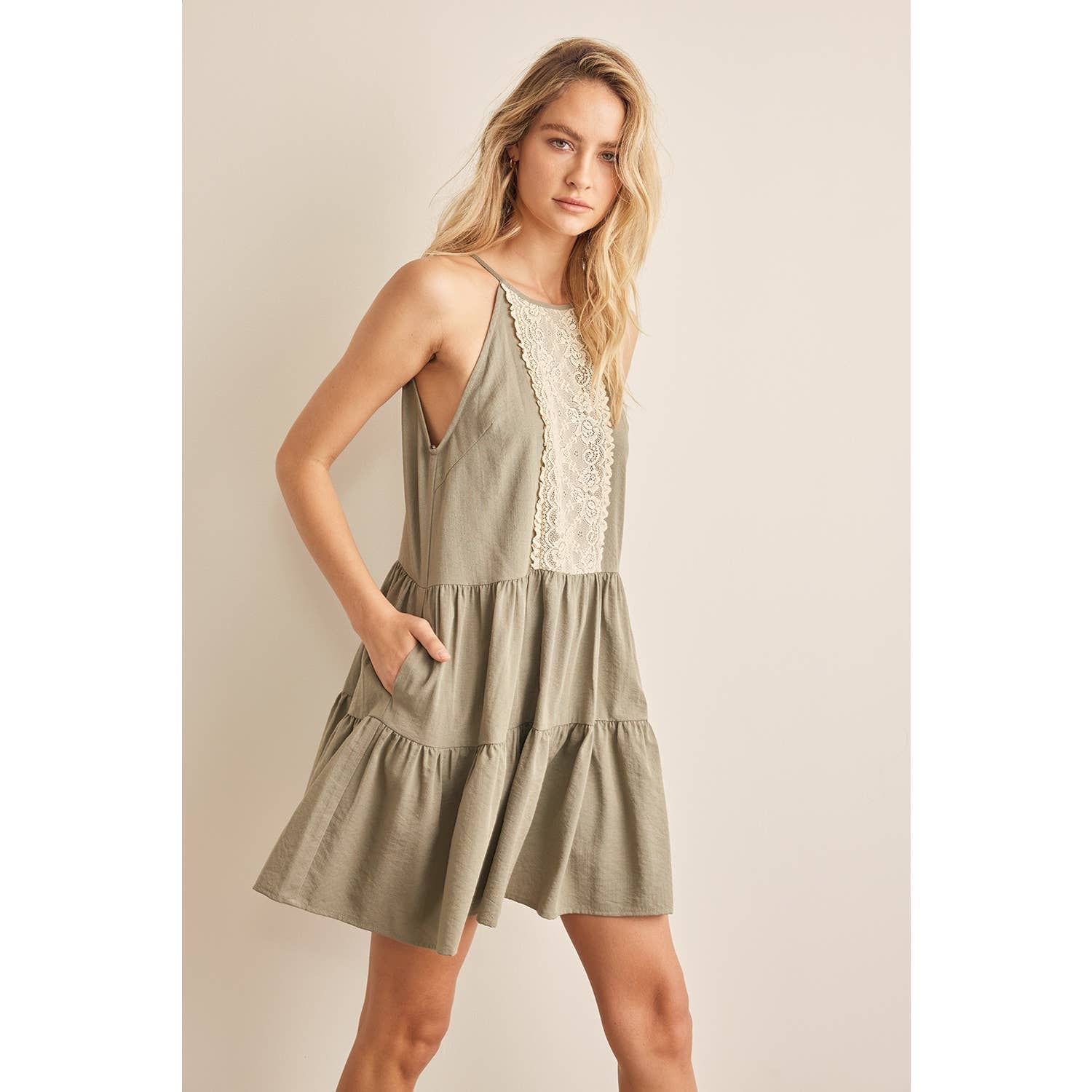 Lyla Lace Halter Mini Dress