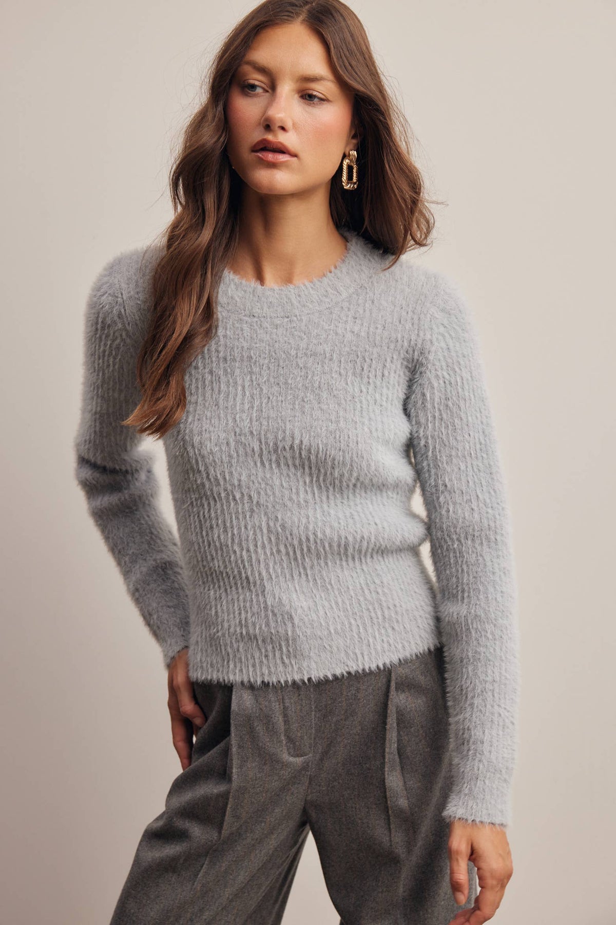Brielle Brushed Rib Knit Sweater