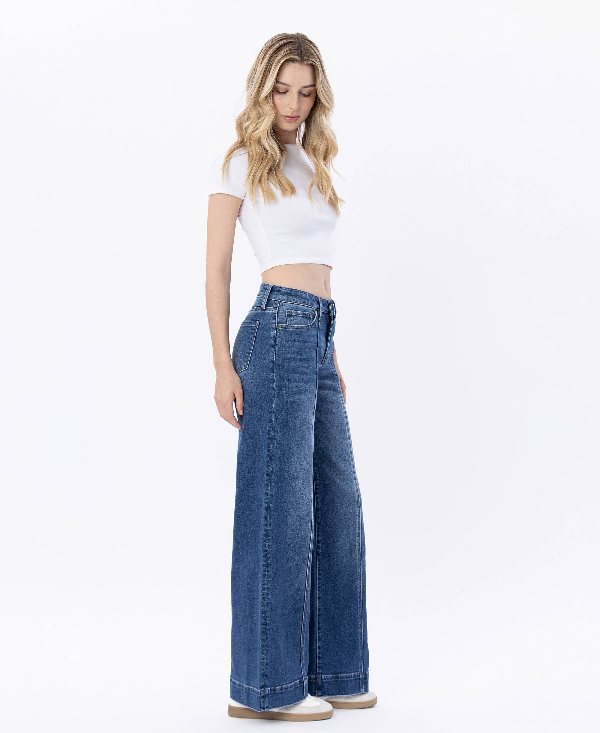 Jackie Seamed Wide Leg Trouser Jean