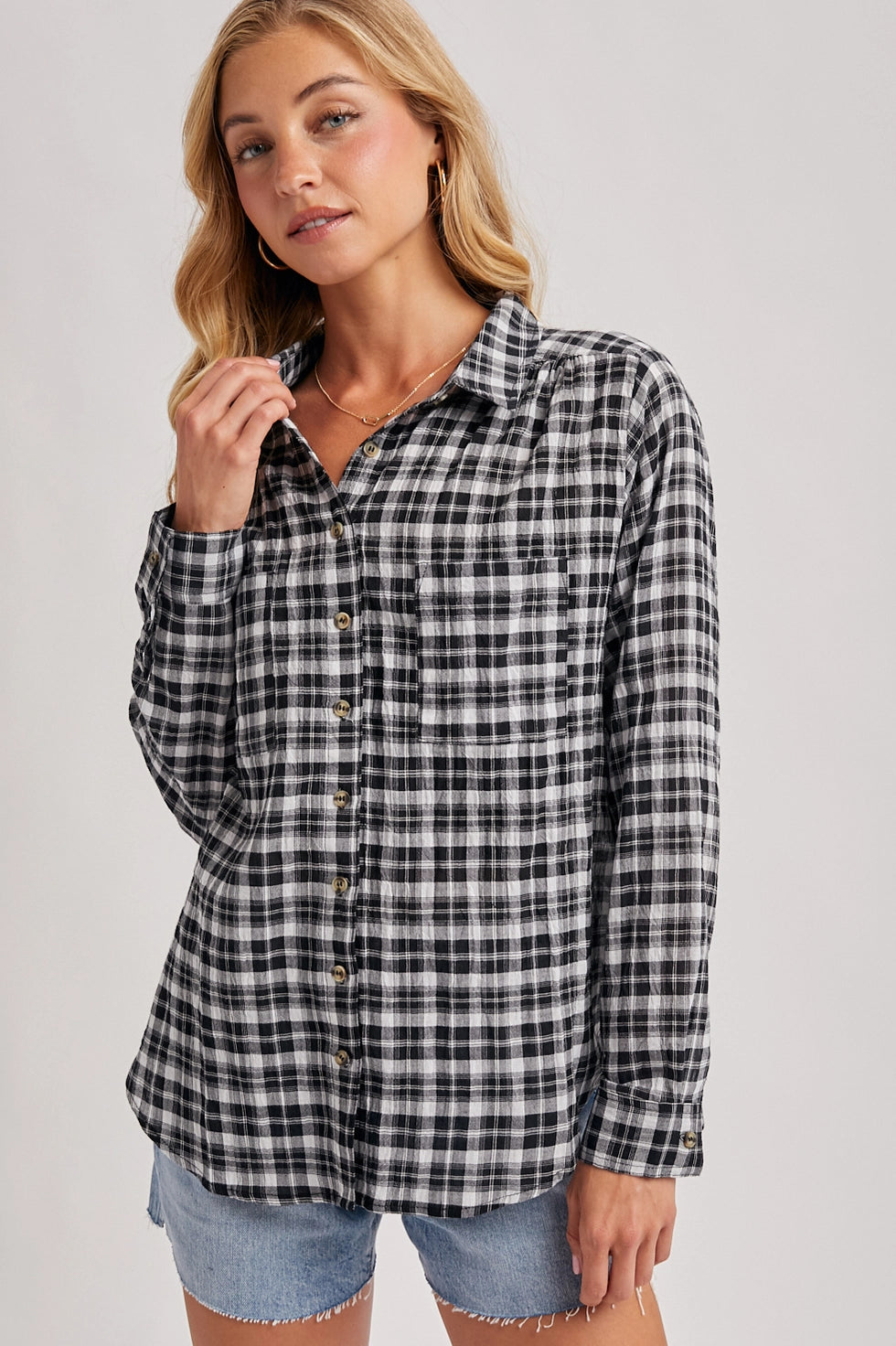 Rylee Button Down Plaid Shirt