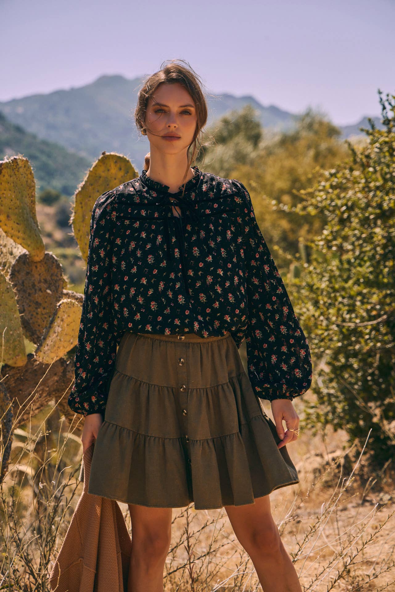 Emmie Washed Ruffle Mini Skirt