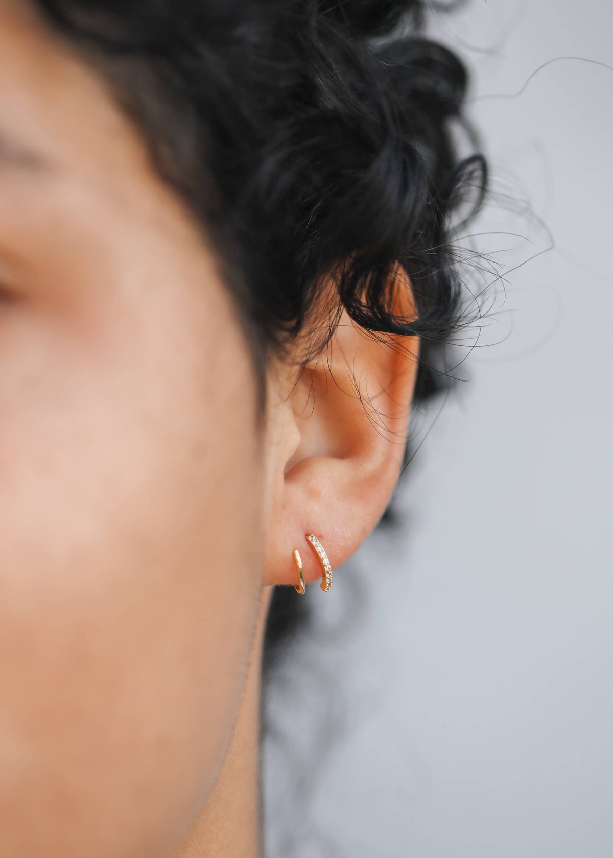 Gold Pave Spiral Earrings