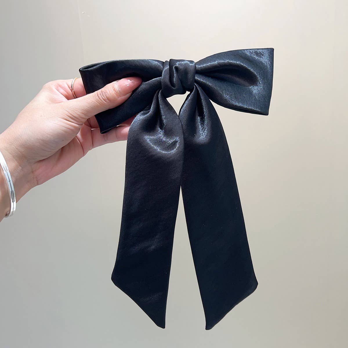 Satin Bow Ribbon French Barrette Clip