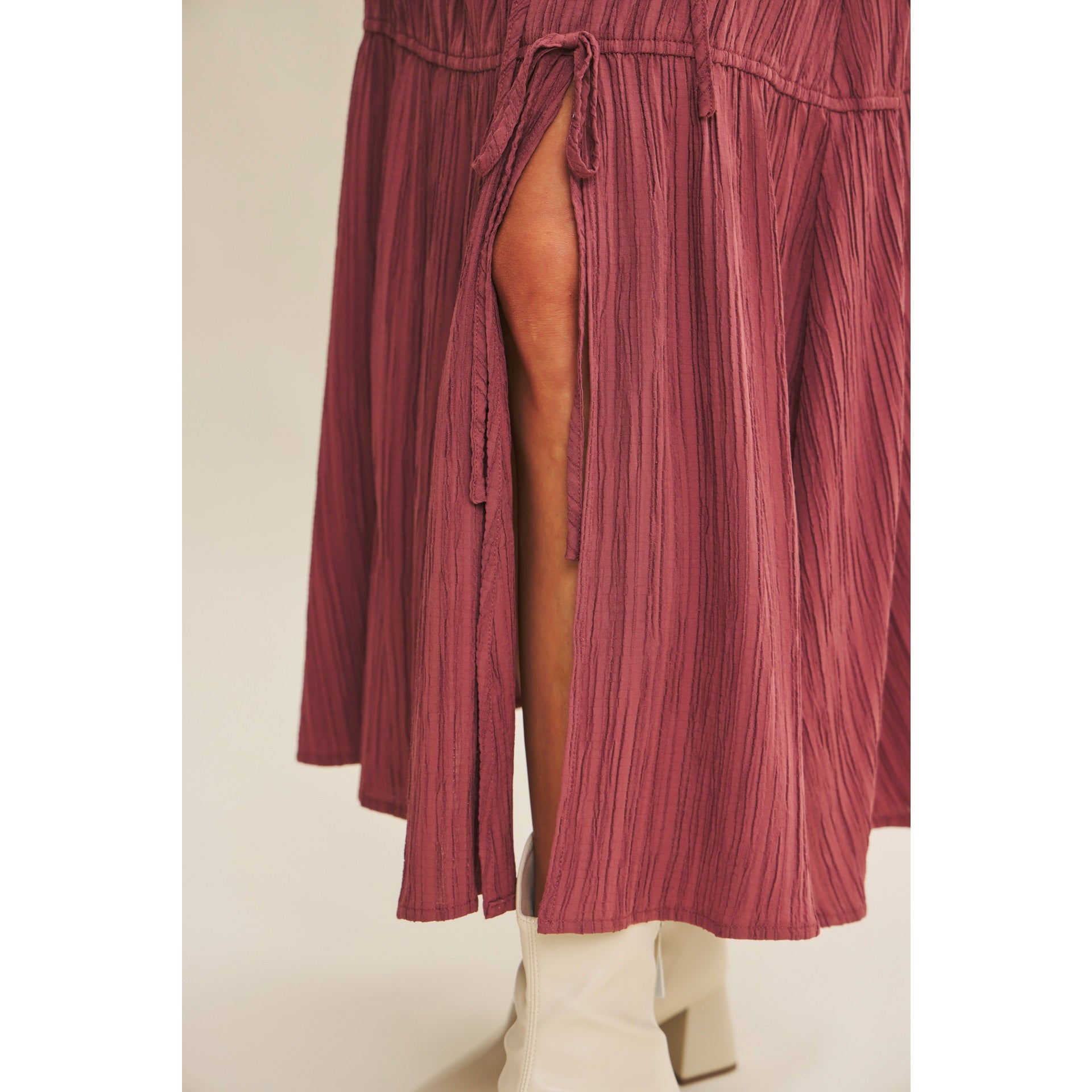 Sarah Pleated Bow Midi Skirt