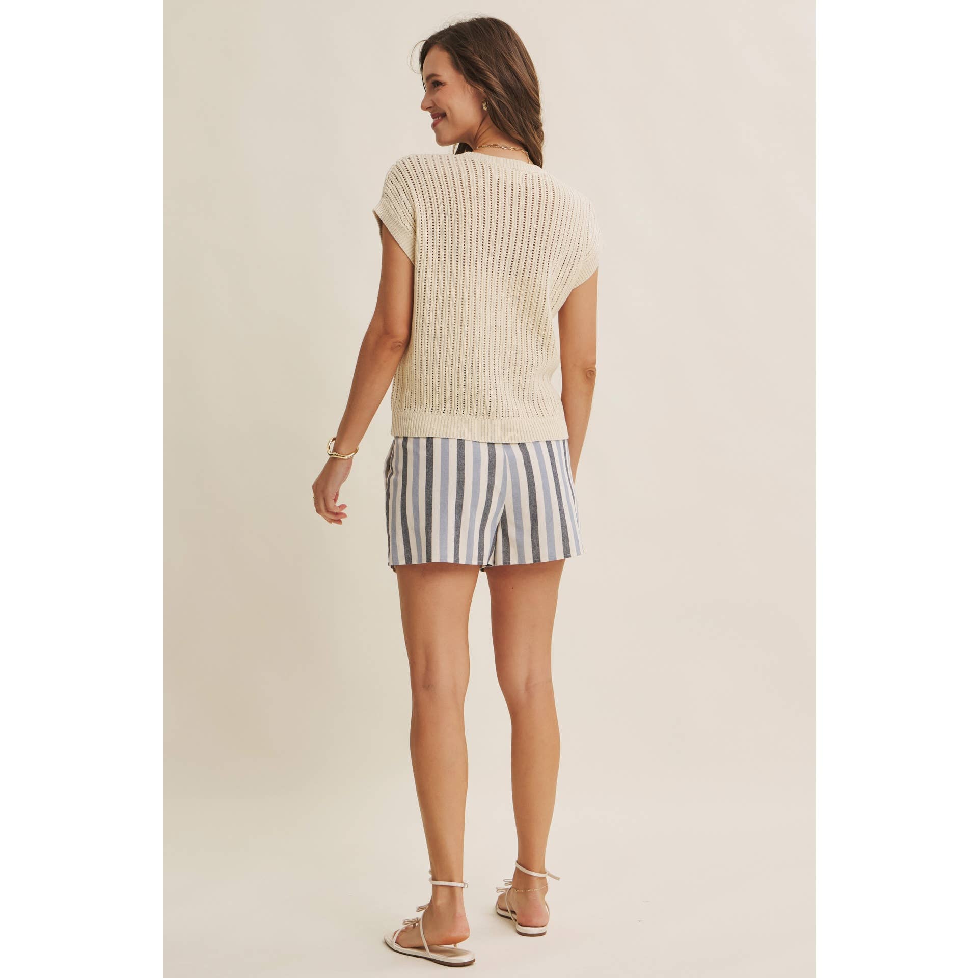 Bri Button Down Sweater Tee