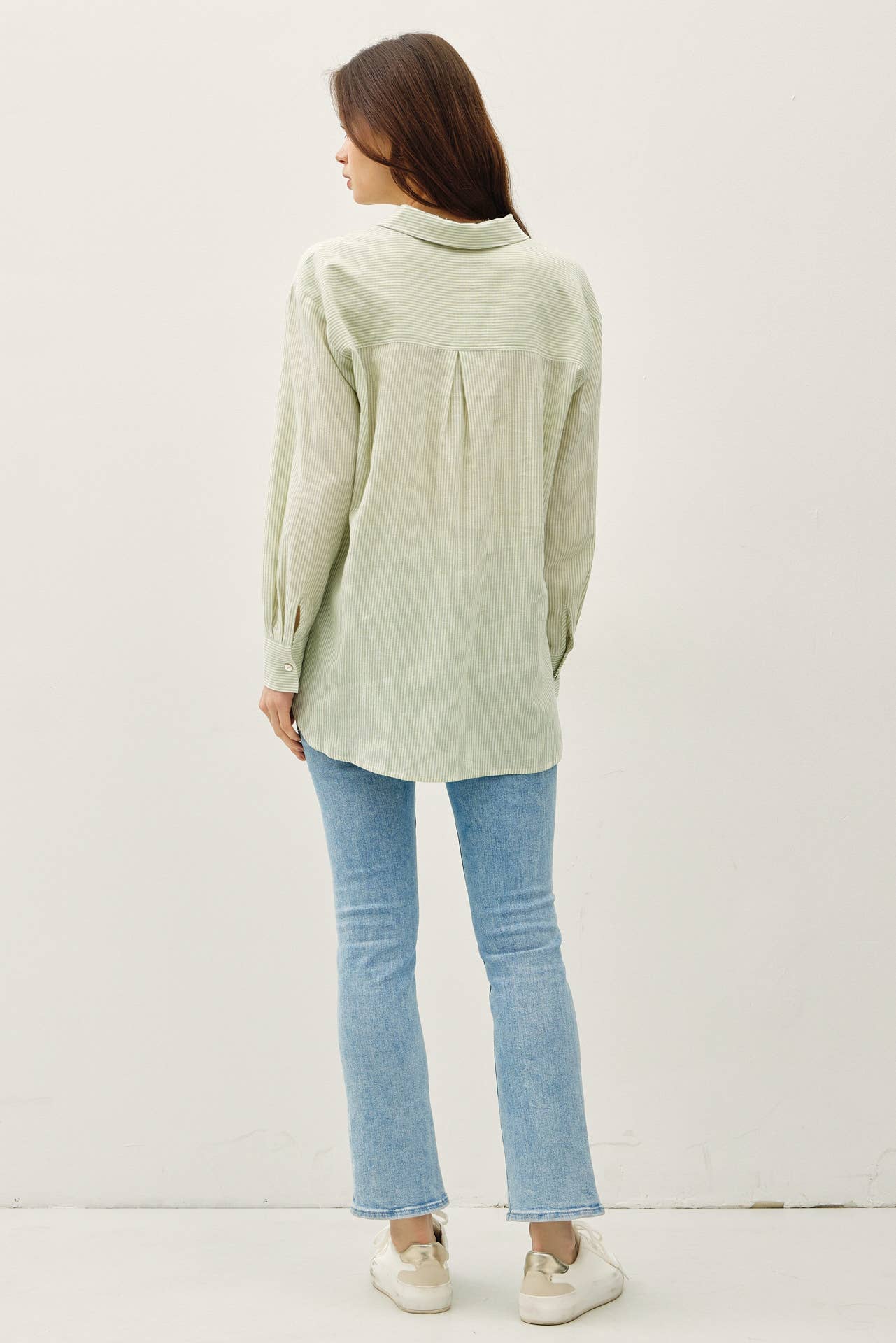 Portia Pinstripe Linen Button Down