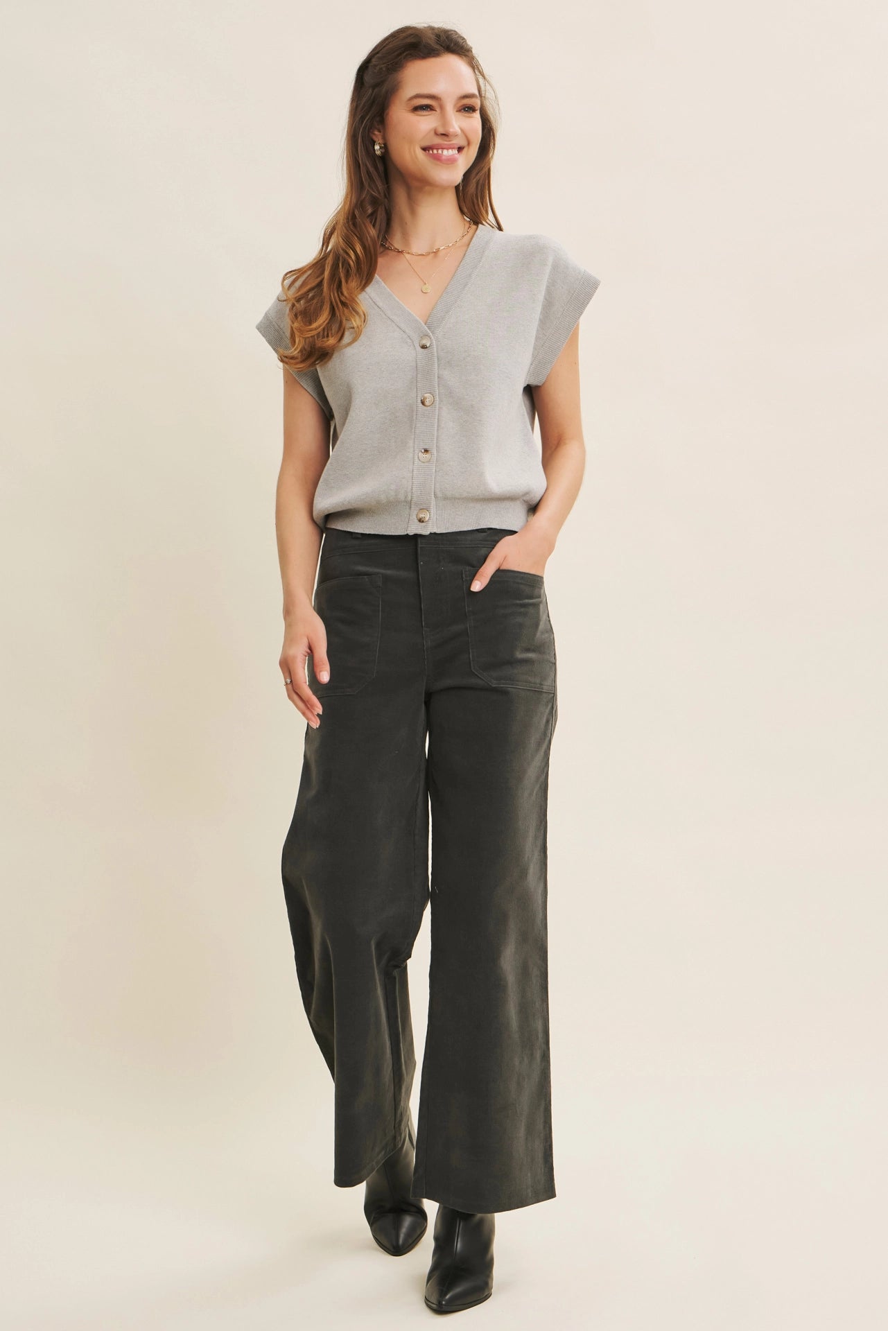 Danielle Corduroy Wide Leg Pant