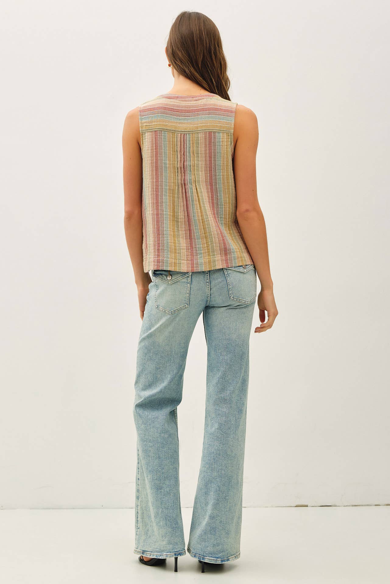 Sandra Striped Gauze Tank