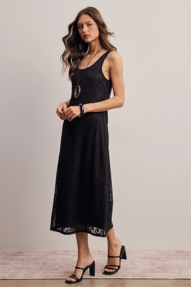 Zara Lace Midi Slip Dress