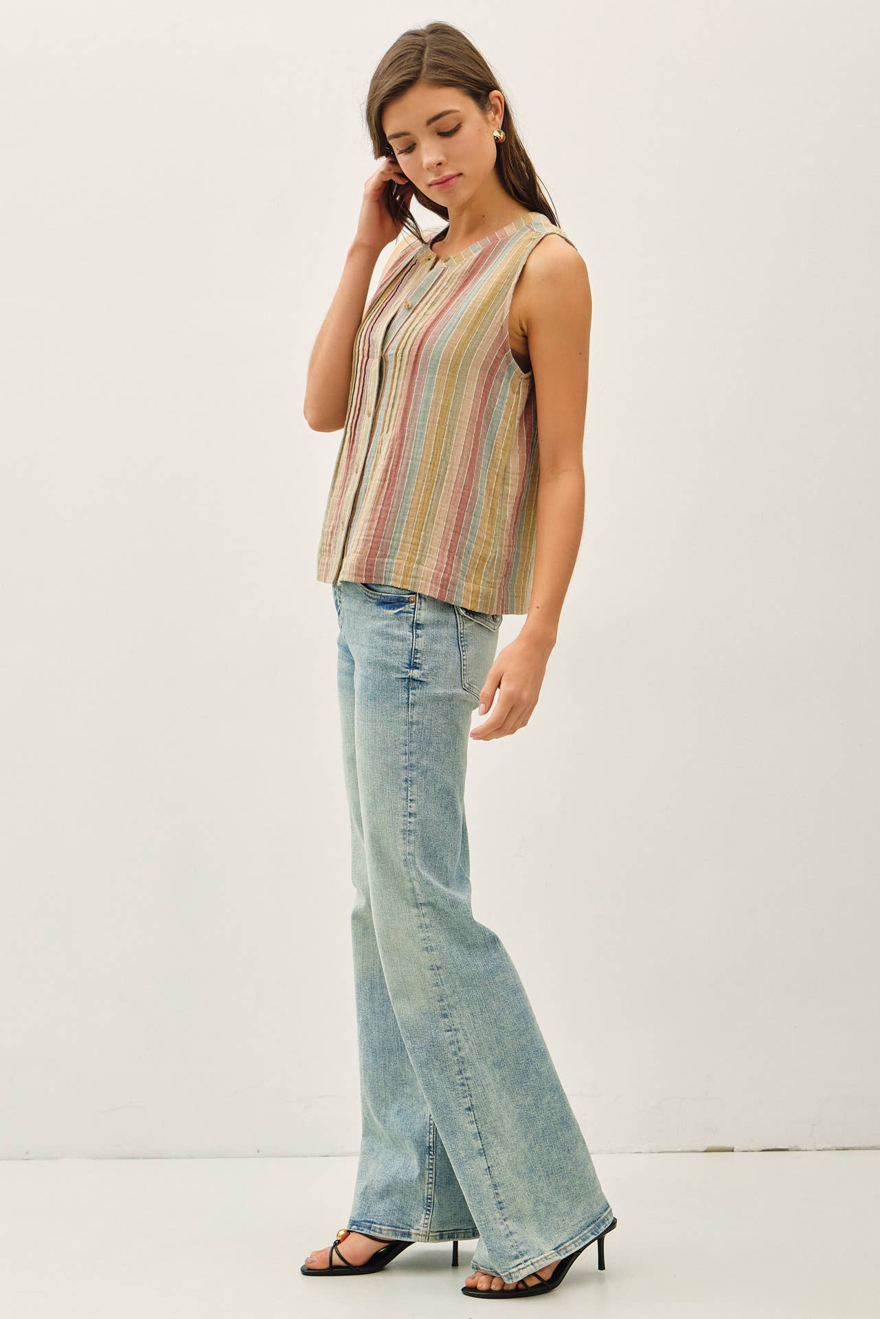 Sandra Striped Gauze Tank