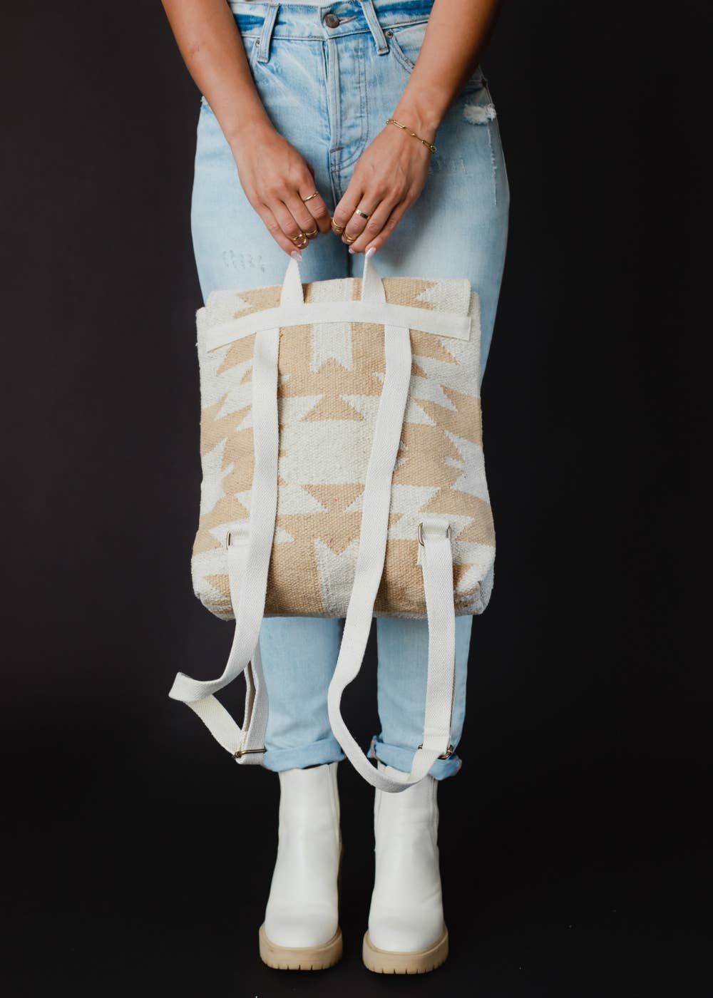 Cream & Tan Aztec Backpack