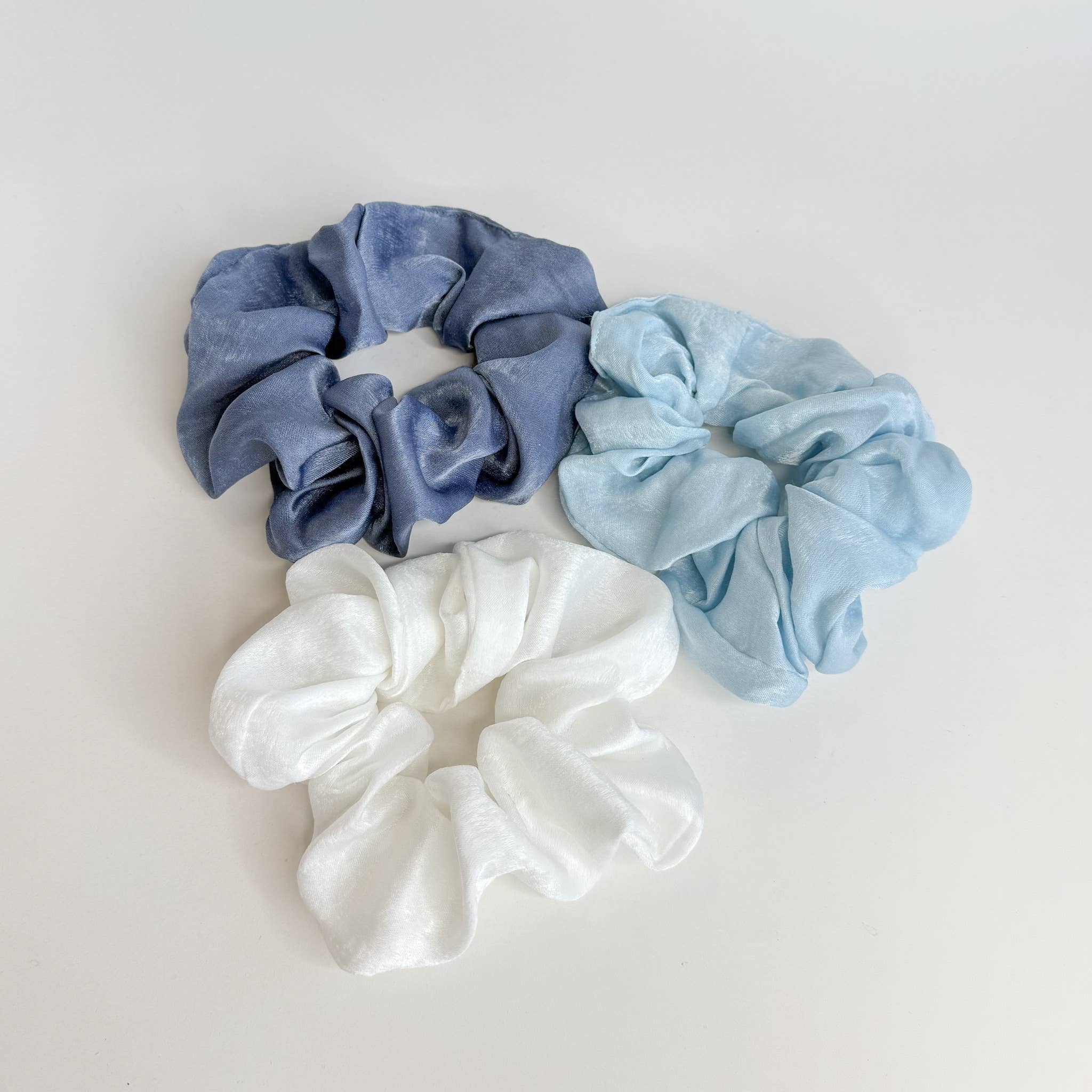 Coastal Satin Hair Scrunchies (Set of 3)