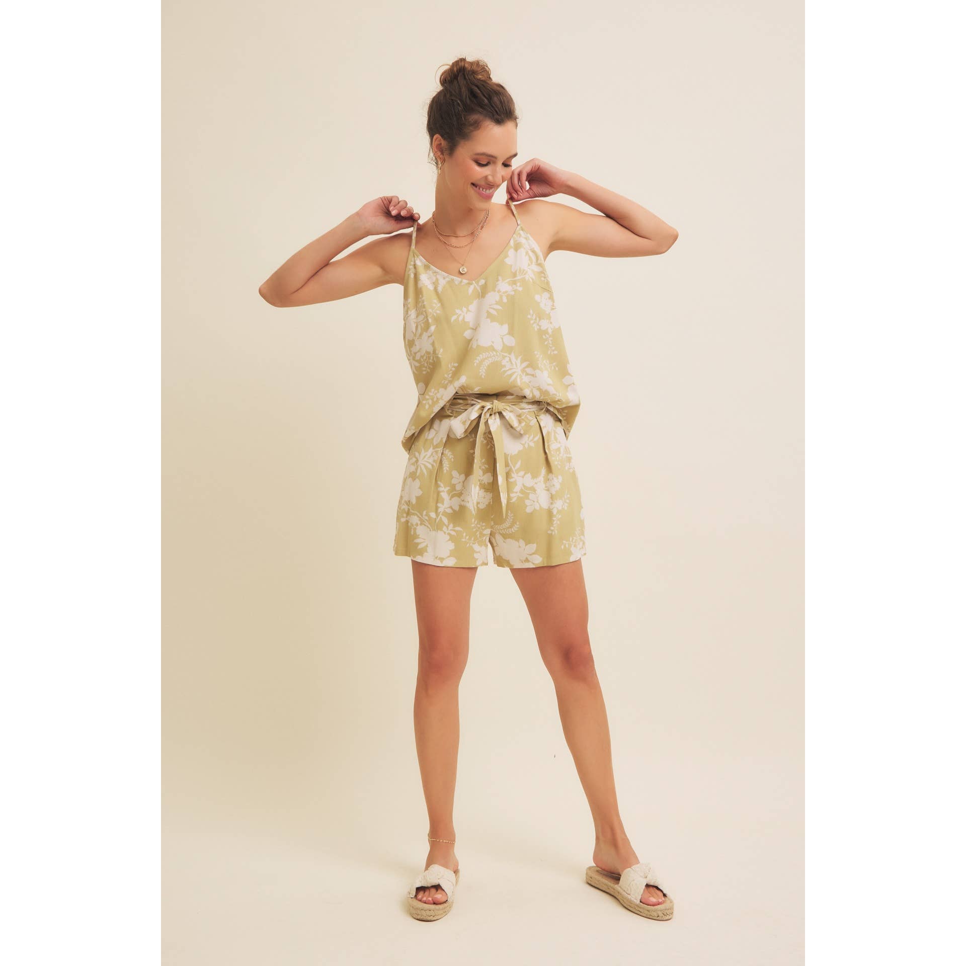 Simone Floral Linen Tank