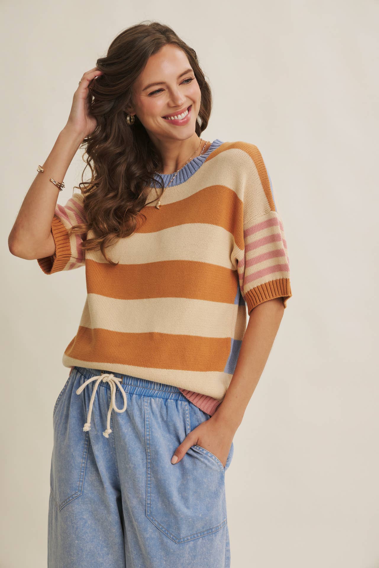 Brynn Striped Sweater Tee